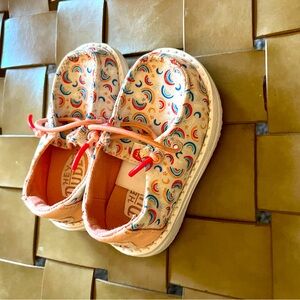 Hey Dude Kids Shoes with Rainbow Pattern